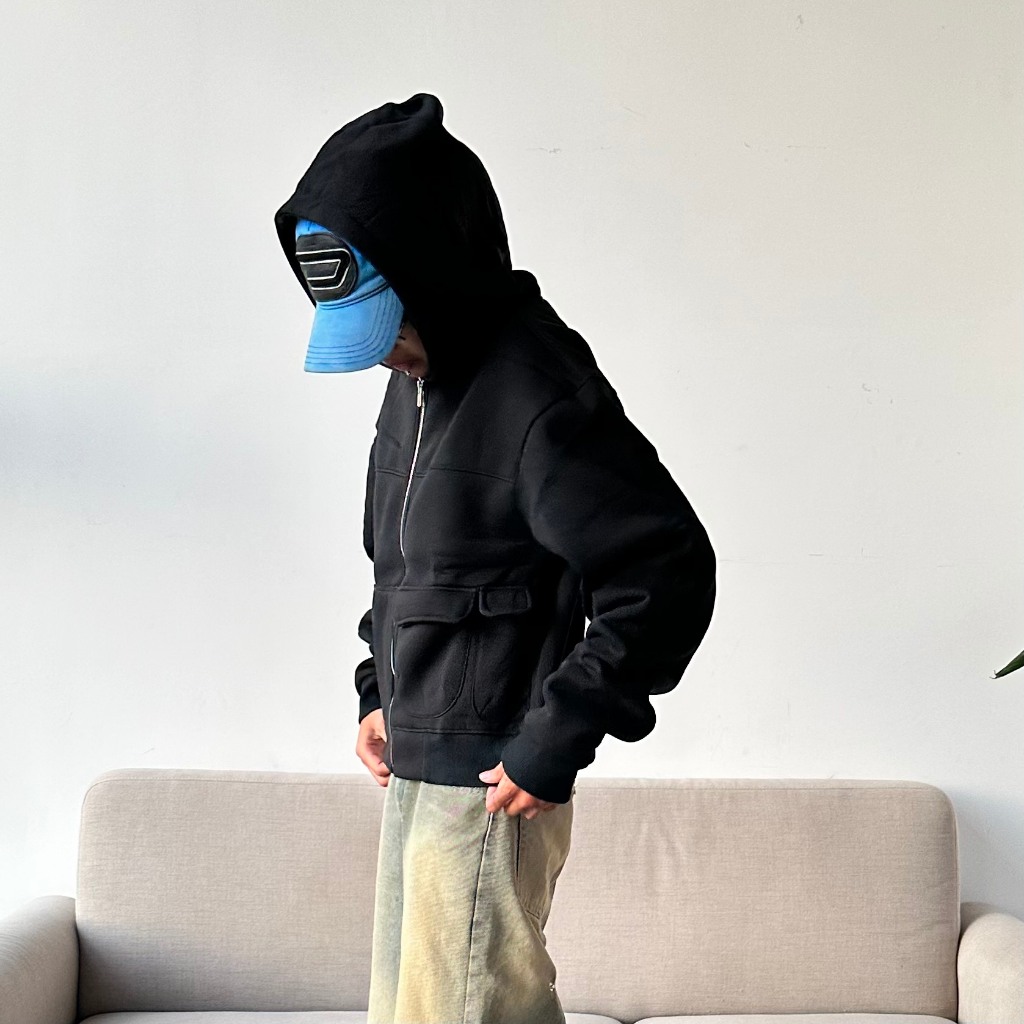 Áo Hoodie Boxy Zipper Nỉ Bông - Hungocb Studio