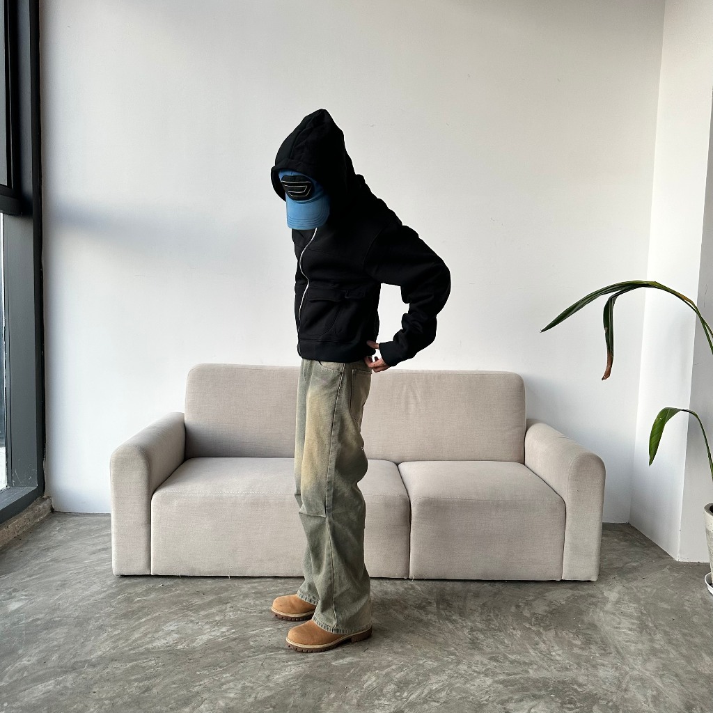 Áo Hoodie Boxy Zipper Nỉ Bông - Hungocb Studio