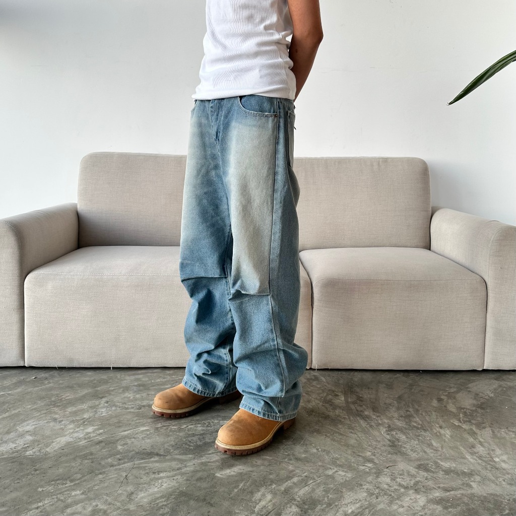 BAGGY JEANS WASHED PANTS SS23  - Quần Jeans BAGGY Ống Suông - Hungocb Studio