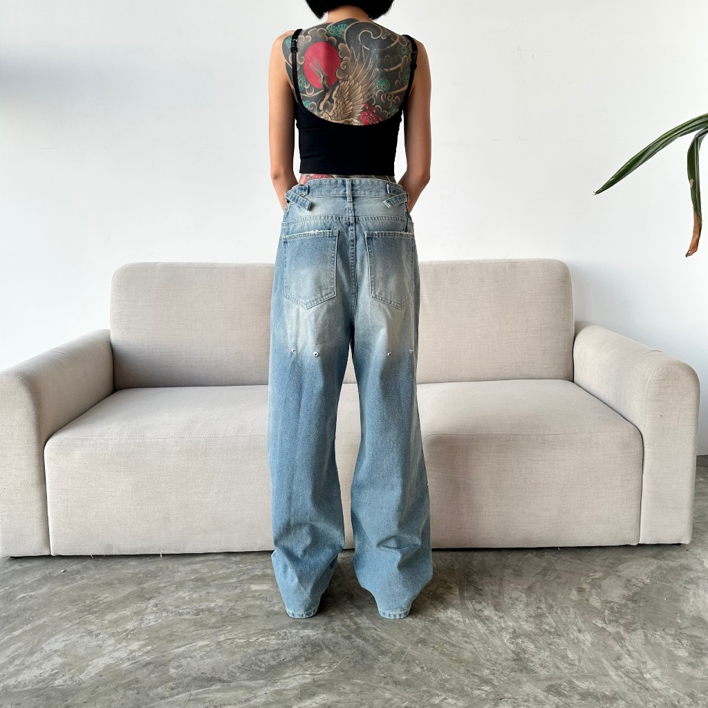 BAGGY JEANS WASHED PANTS SS23  - Quần Jeans BAGGY Ống Suông - Hungocb Studio