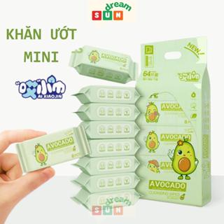 [Set 8 Gói/ 64 Tờ] Khăn Ướt Mini Bỏ Túi Tiện Lợi Sử Dụng An Toàn Và Không Gây Kích Ứng Da