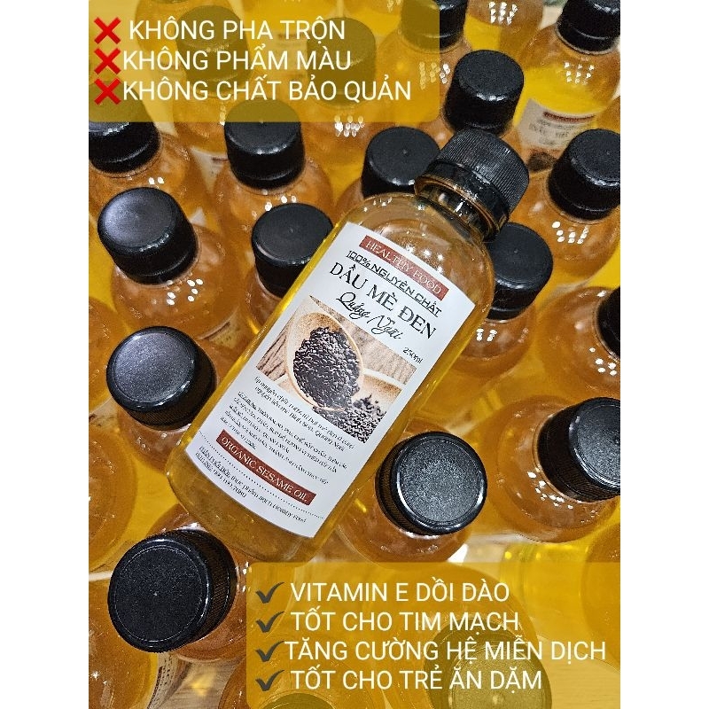 Dầu mè đen  250ml, dầu mè quê Quảng Ngãi tự ép 100% nguyên chất