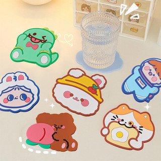 Lót Ly đế lót cốc Silicon hình Cute để bàn
