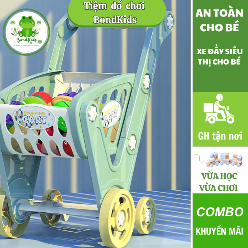Xe đẩy mô phỏng xe đẩy siêu thị siêu xinh cho bé yêu - BondSunny Kids