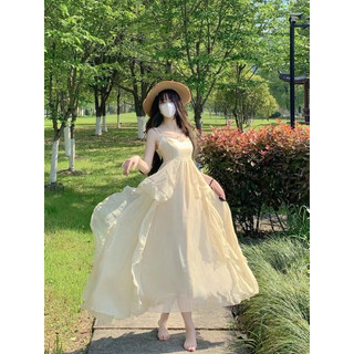 CÓ SẴN🎀Đầm maxi Đi biển ullzang voan tơ hai dây 𝐋𝐀𝐋𝐀𝐃𝐔𝐃𝐔 xoè nhiều tầng/ Váy Công Chúa Cổ Tích Nàng Thơ Chụp Ảnh Du Lịch