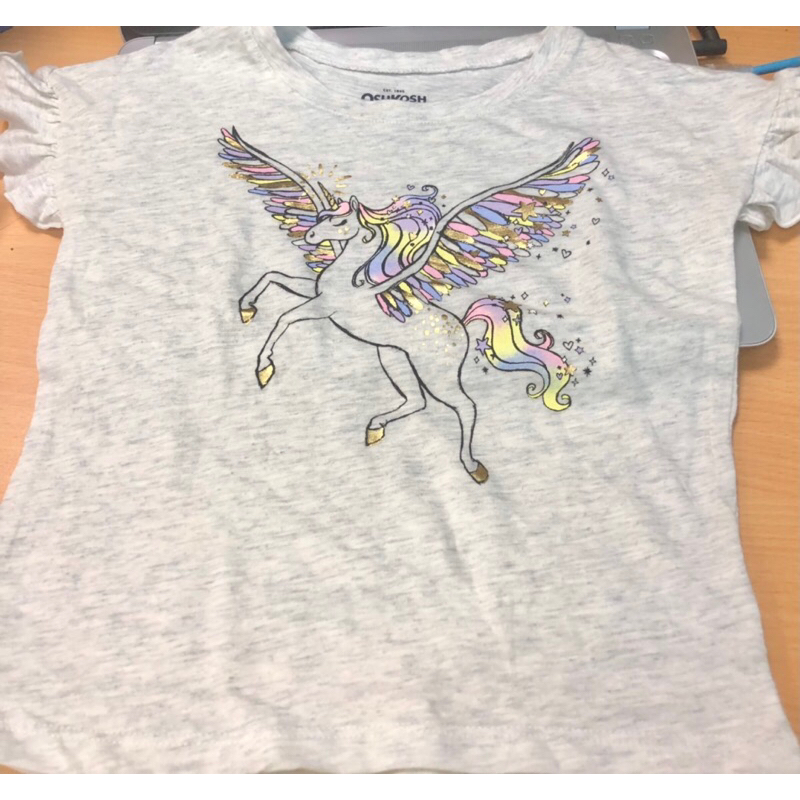 Áo bé gái tay xoè in hình ngựa pony osh kosh xuất dư satsunkid