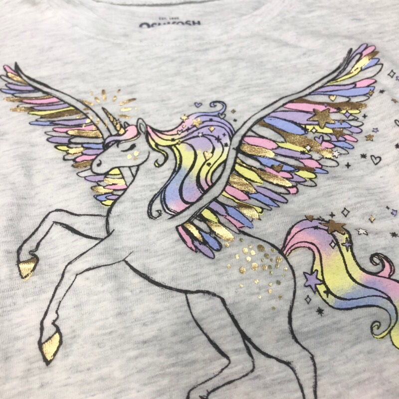 Áo bé gái tay xoè in hình ngựa pony osh kosh xuất dư satsunkid