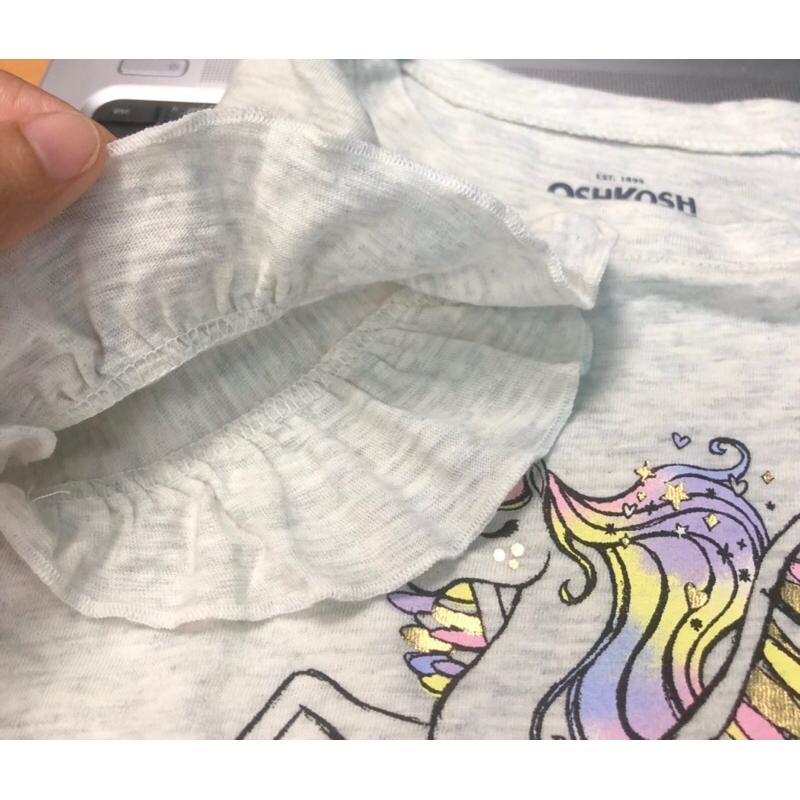 Áo bé gái tay xoè in hình ngựa pony osh kosh xuất dư satsunkid