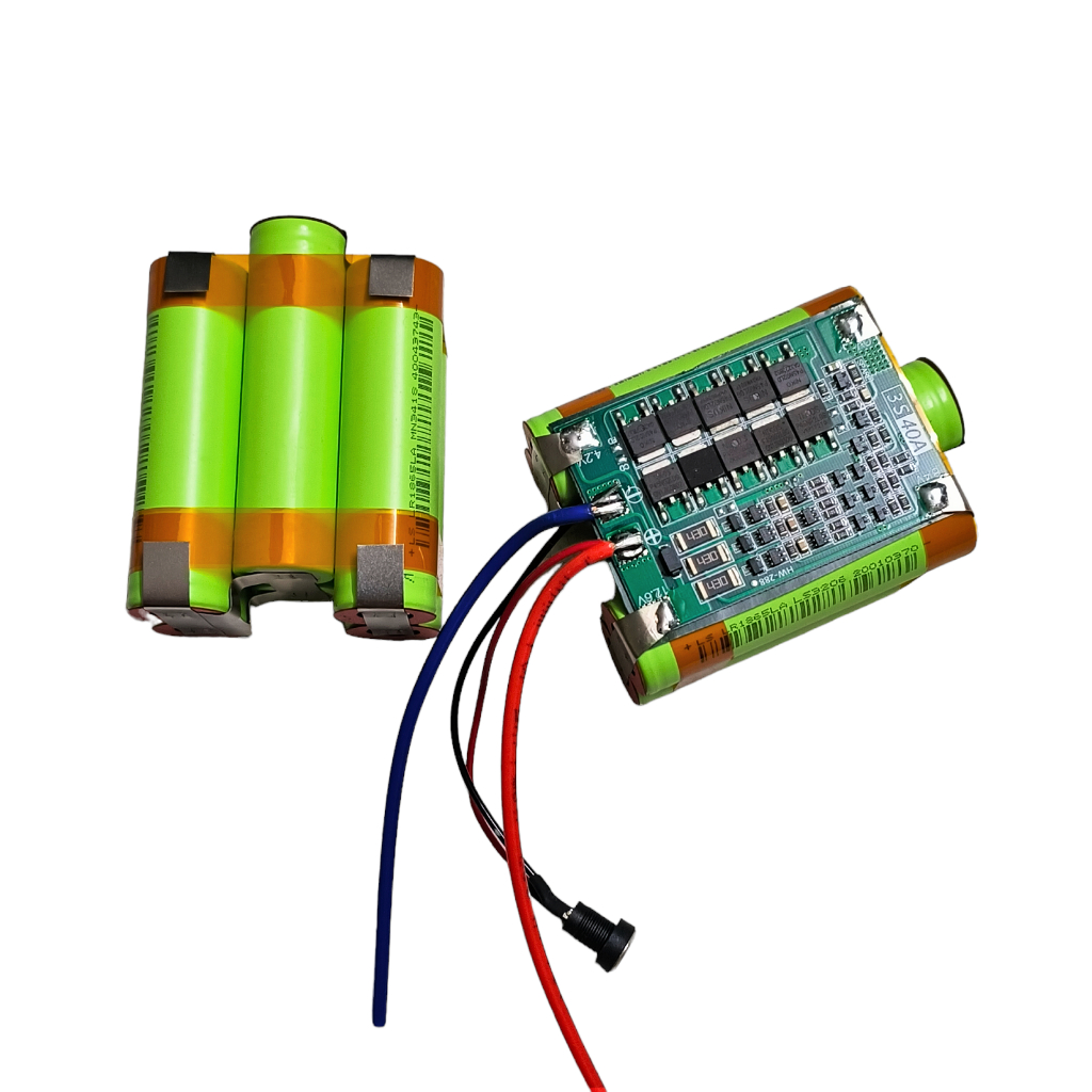 Khối pin 3S 12,6V 5AH xả 40A. Pin máy khoan RYOBI đầu thò 12V đóng sẵn dùng được cho nhiều mục đích - Limo