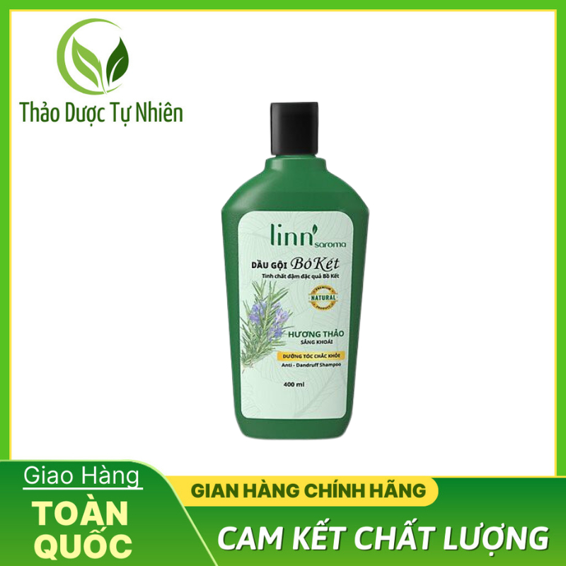 Dầu Gội Bồ Kết Hương Thảo LINN'SAROMA Với Tinh Dầu Thiên Nhiên Giúp Sạch Gàu, Giảm Rụng Tóc Chai 400ml