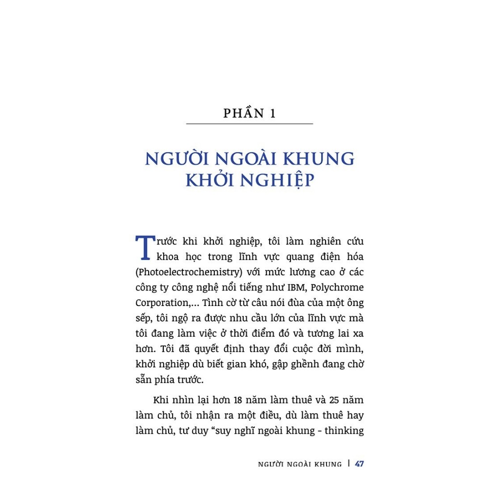 Sách - Người Ngoài Khung - Nghĩ Khác Và Làm Khác Để Bền Vững