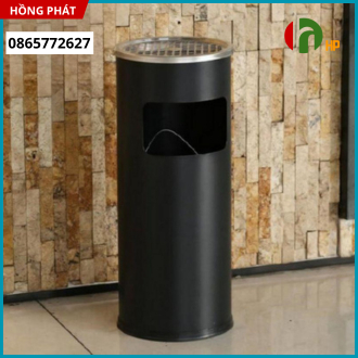 Thùng rác inox cao cấp, thùng rác có gạt tàn - VHP-YS-HPB40