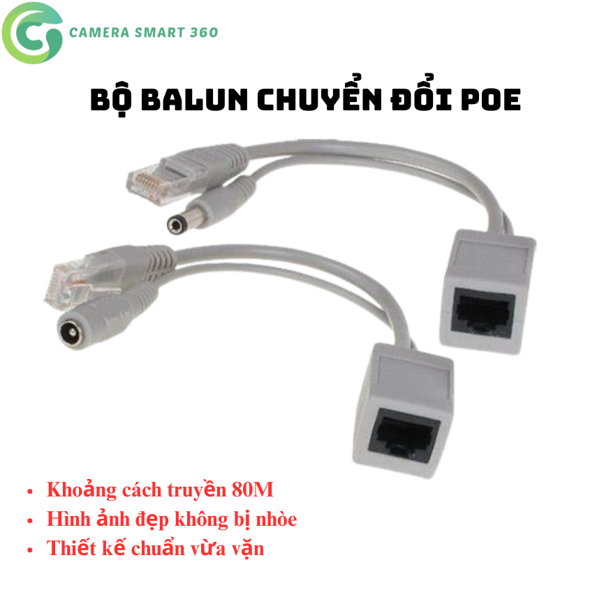 Bộ Balun chuyển đổi POE cho Camera IP