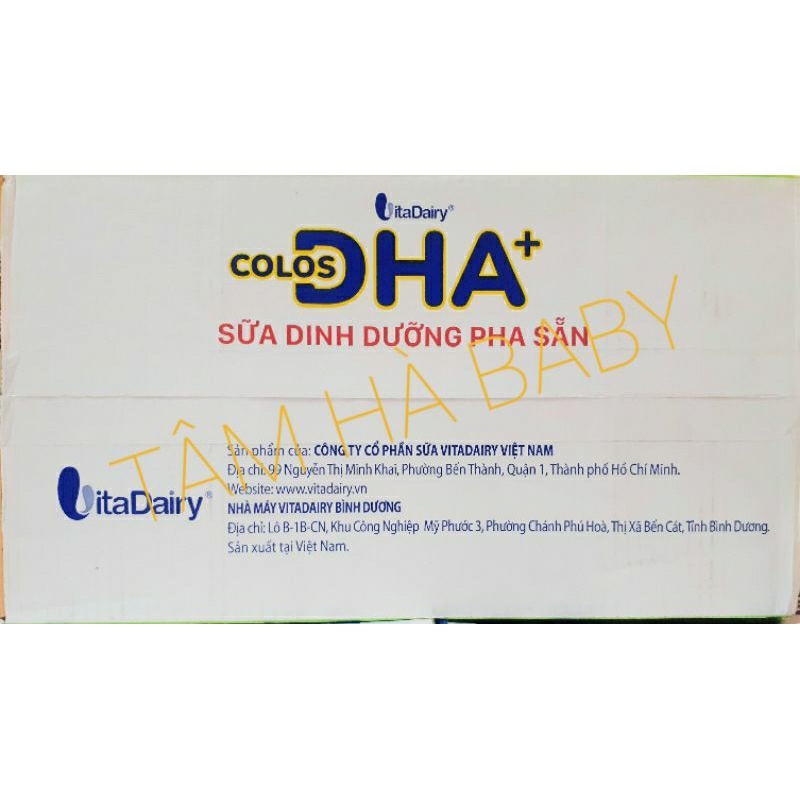 Thùng sữa VitaDairy Colos DHA