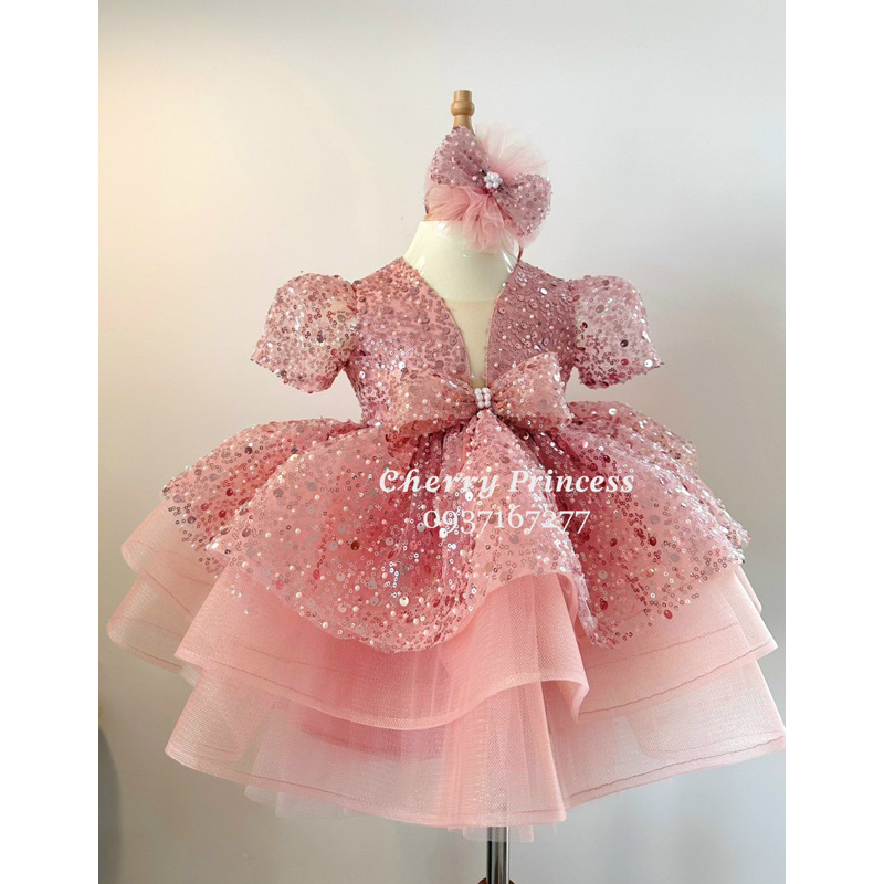 𝗞𝗲𝗹𝗹𝘆 𝐃𝐫𝐞𝐬𝐬 -Đầm Váy công chúa kim sa bé gái thiết kế cao cấp sang chảnh