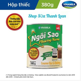[HSD T5-2025] COMBO 5 LON CREAMER ĐẶC NGÔI SAO PHƯƠNG NAM XANH LÁ HỘP THIẾC 380G.