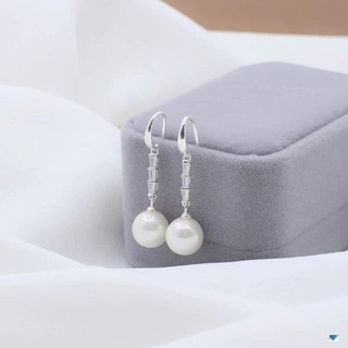 Bông tai bạc treo ngọc trai giả