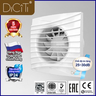 Quạt thông gió, hút mùi diciti - silent 4c màu trắng + cánh ngăn gió ngược - hàng nga nhập khẩu chính hãng