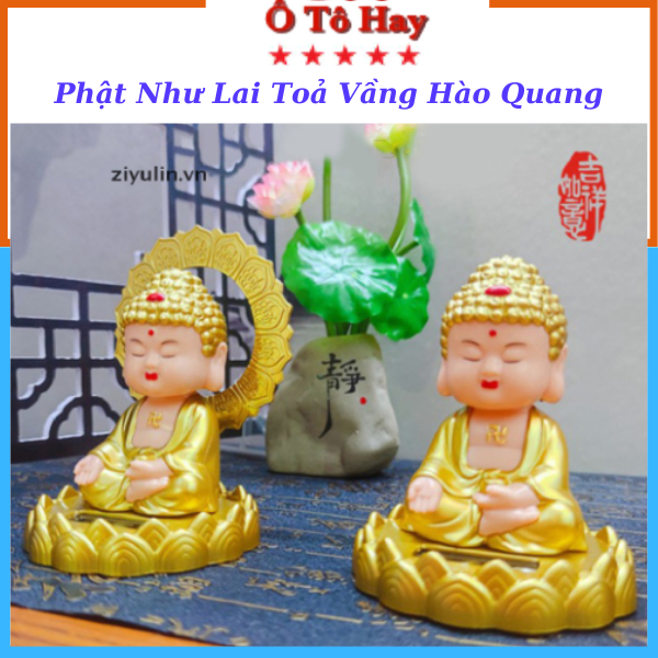 Tượng Phật Như Lai Gật Đầu Toả Vầng Hào Quang -Năng Lượng Mặt Trời Mang Lại May Mắn Tài Lộc Cho Chủ Xe