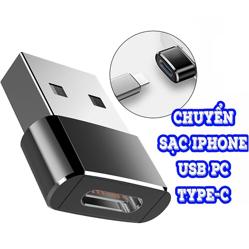 Đầu chuyển đổi OTG CD01 cổng TYPE C sang USB, TC sang Ip dùng cho máy tính, điện thoại - Chính Hãng HOLOCOM