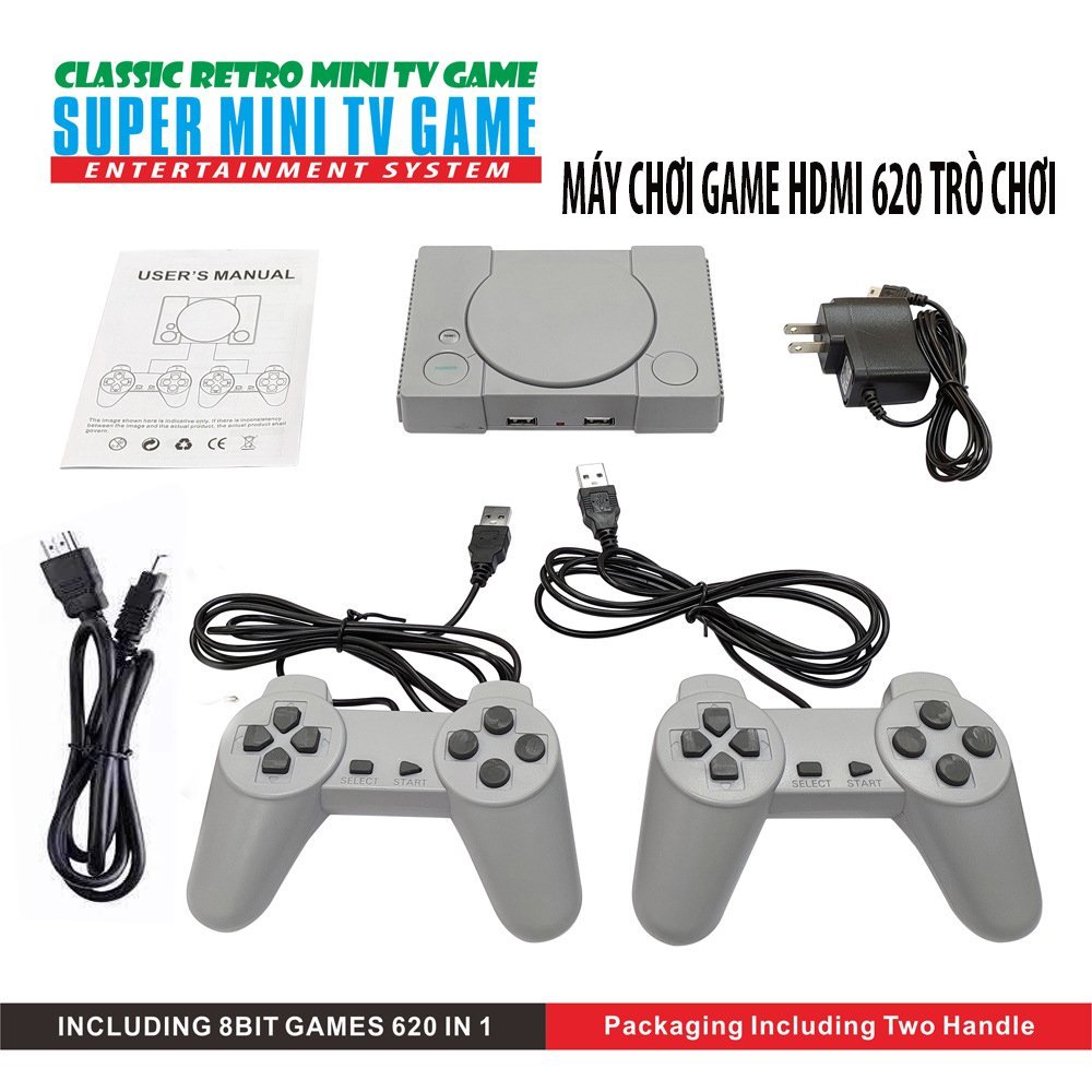 [Game online] Bộ máy chơi game điện tử 4 nút cổng hdmi đặc sắc với 620 trò chơi cổ điển 8x 9x không 