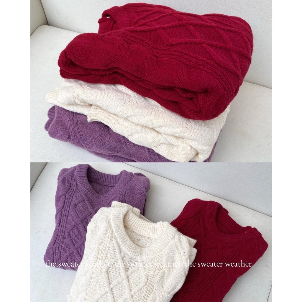 Áo len vặn thừng cổ tròn oversize - Spring Girl - AolenQC2864_P8K5