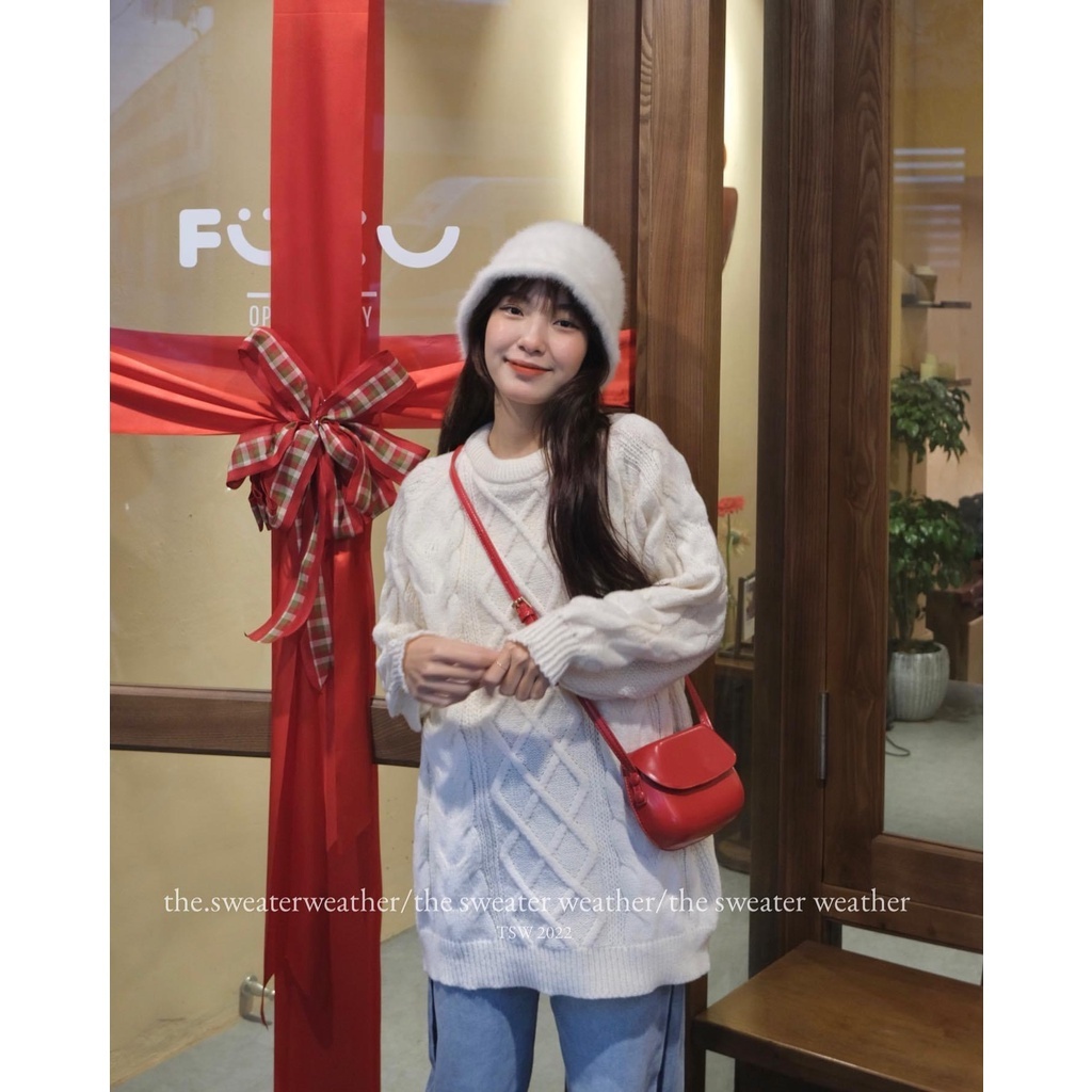 Áo len vặn thừng cổ tròn oversize - Spring Girl - AolenQC2864_P8K5