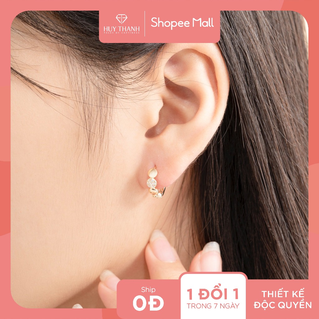 Bông Tai Nữ Vàng 14K BT387 Huy Thanh Jewelry