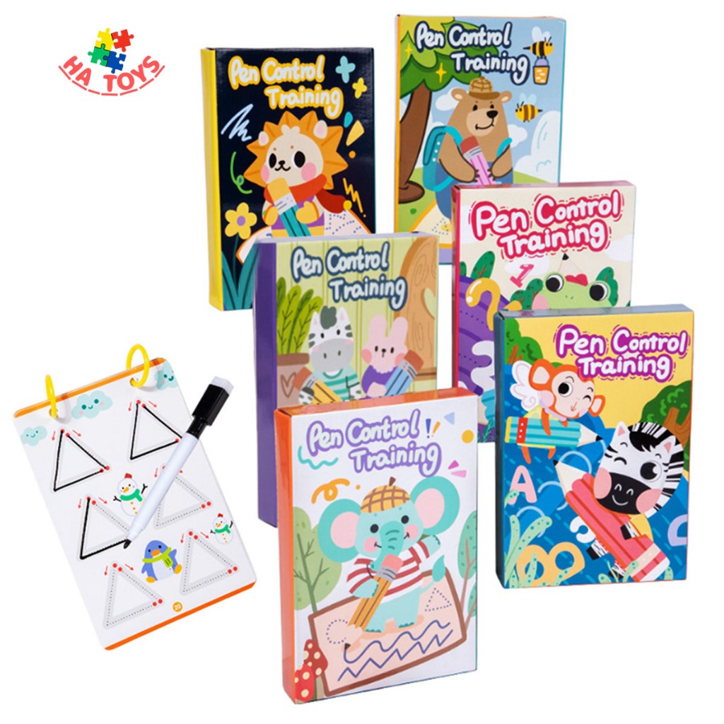 Cuốn tập tô nét sử dụng được nhiều lần HT1029 với 6 chủ đề giáo dục