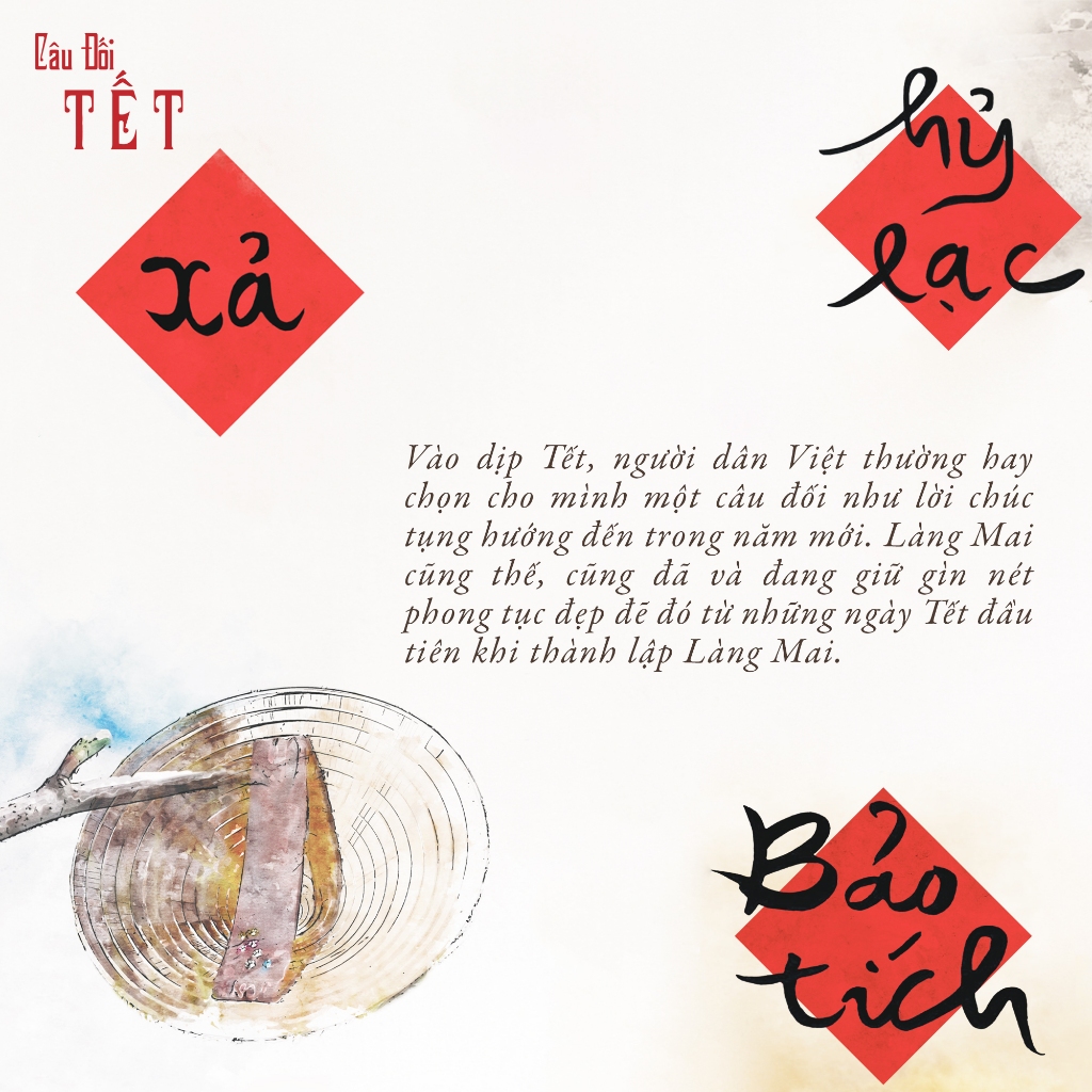 Lịch bàn 2024 - Bộ lịch thư pháp làng Mai - Câu đối tết - kích thước 18 x 18cm  - Thái Hà Books