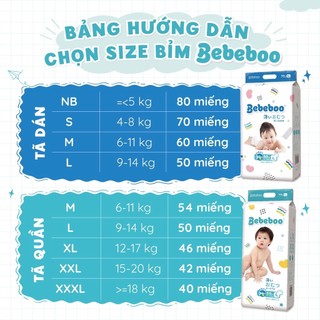 Tã/ bỉm dán Bebeboo đủ size