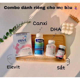 Combo bầu Elevit, canxi, dha, sắt