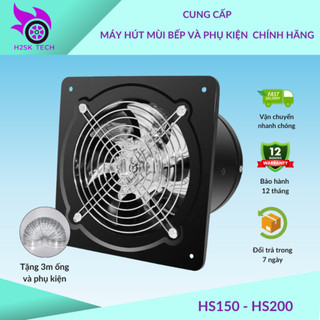 Máy hút mùi bếp H2SK TECH thép sơn tĩnh điện HS150 - HS200,quạt hút vệ sinh dễ lắp đặt