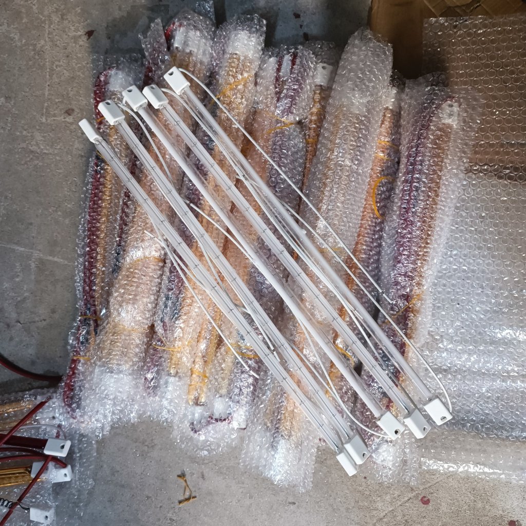 Bóng đèn sấy hồng ngoại, bóng sấy tiệt trùng dài 40cm, 50cm, 60cm công suất 1200w phủ kẽm 1/2 bóng