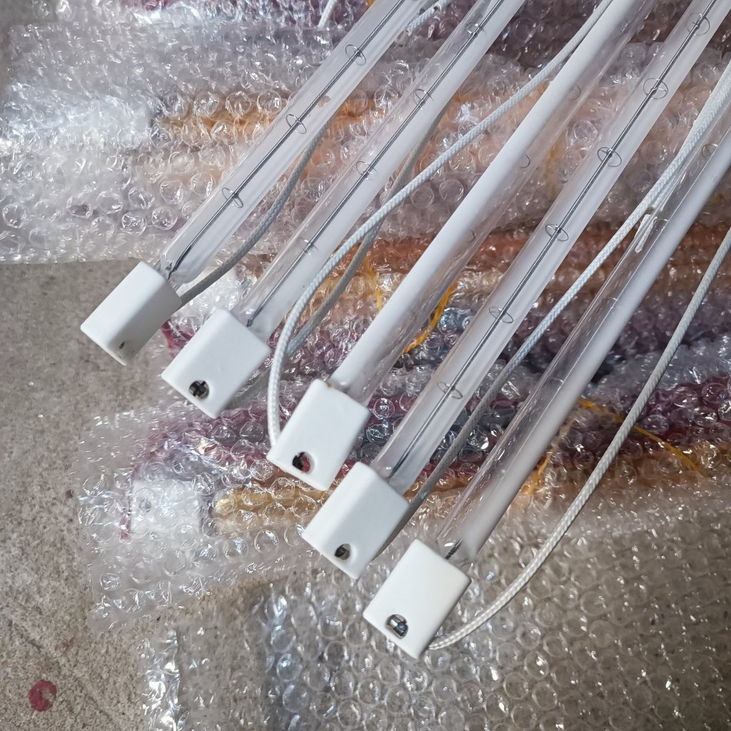 Bóng đèn sấy hồng ngoại, bóng sấy tiệt trùng dài 40cm, 50cm, 60cm công suất 1200w phủ kẽm 1/2 bóng