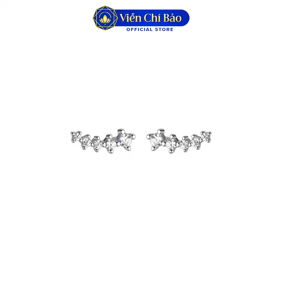 Bông tai bạc nữ sao băng đính đá nhỏ nhắn chất liệu bạc 925 thời trang phụ kiện trang sức nữ Viễn Chí Bảo B400271