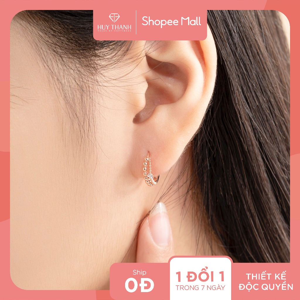 Bông Tai Nữ Vàng 14K BT388 Huy Thanh Jewelry