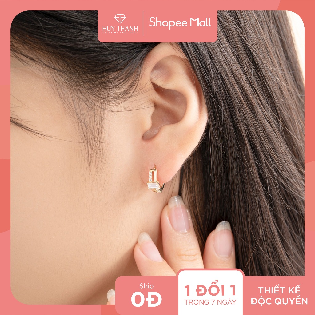 Bông Tai Nữ Vàng 14K BT390 Huy Thanh Jewelry