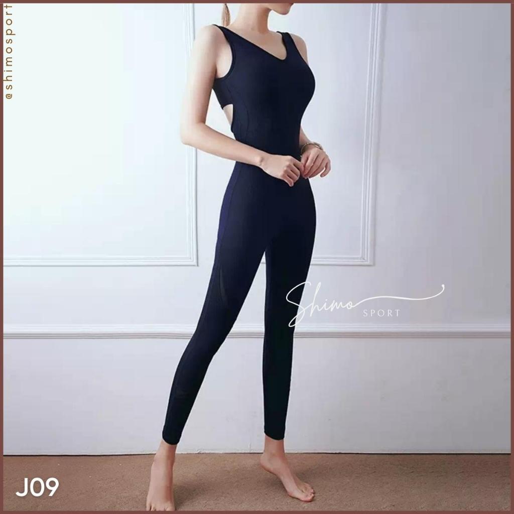Jumpsuit nữ hở lưng J09 hàng Quảng Châu cao cấp vải co giãn 4 chiều, chuyên tập Gym Yoga