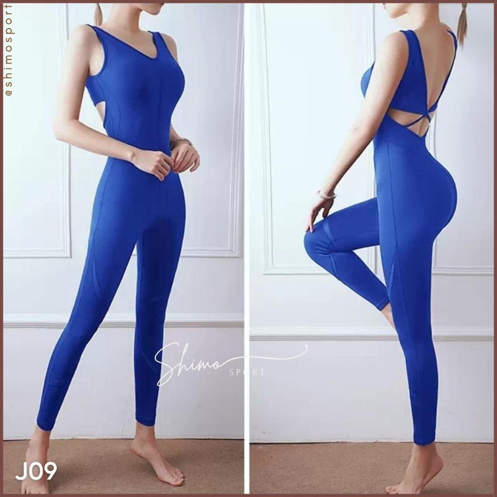 Jumpsuit nữ hở lưng J09 hàng Quảng Châu cao cấp vải co giãn 4 chiều, chuyên tập Gym Yoga
