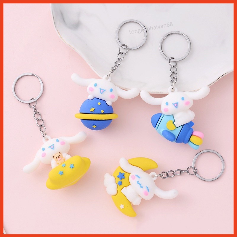 Móc khóa chú chó tai dài Cinnamoroll nhiều hình ngỗ nghĩnh đáng yêu, nhiều mẫu lựa chọn