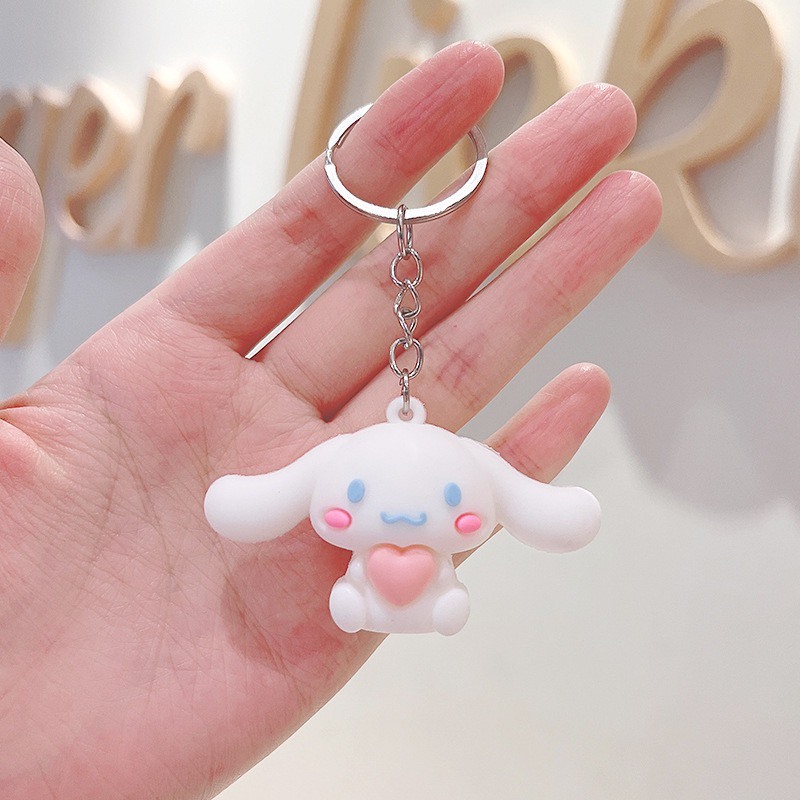 Móc khóa chú chó tai dài Cinnamoroll nhiều hình ngỗ nghĩnh đáng yêu, nhiều mẫu lựa chọn