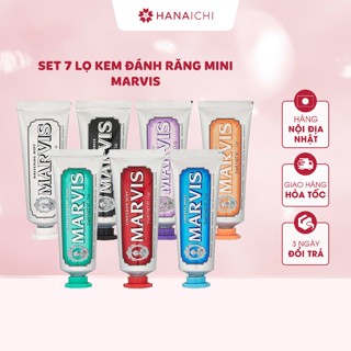 Kem đánh răng Marvis set 7 tuýp mini 25ml làm trắng răng, thơm miệng
