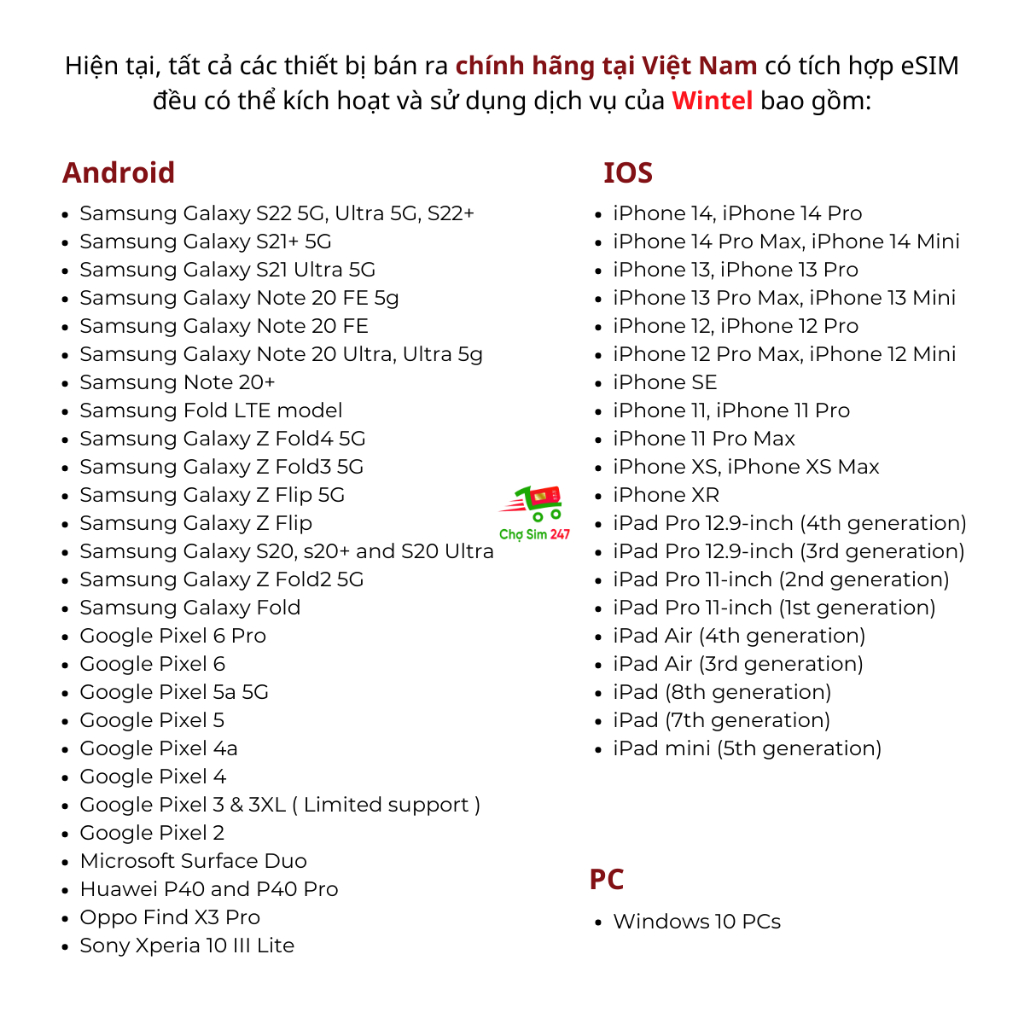 Sim Wintel Win89 - Sim 4G Data không giới hạn, sóng Vinaphone, dành cho điện thoại, máy tính bảng, phát wifi