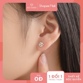 Bông tai nữ vàng 14k bt405 huy thanh jewelry