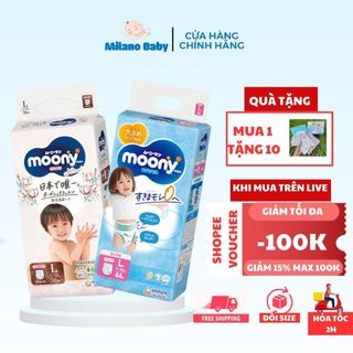 Bỉm MOONY - Tã MOONY nội địa Nhật dán/quần cộng miếng/tiêu chuẩn/Natural trắng/Mùa hè