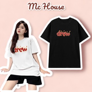 Áo phông drew lửa unisex, chất liệu cotton 100% form rộng
