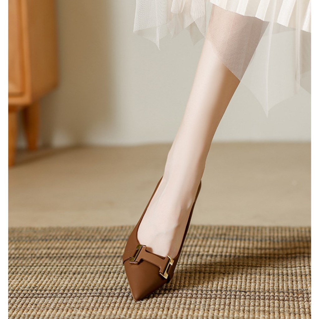 Giày Cao Gót Nữ Mũi Nhọn, Đế Nhọn Cao 5P, Chất Liệu Da Mềm, Kiểu Dáng Trẻ trung, Thoải mái-DA861