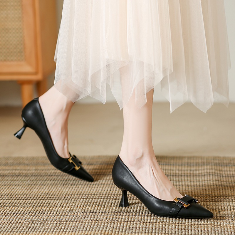 Giày Cao Gót Nữ Mũi Nhọn, Đế Nhọn Cao 5P, Chất Liệu Da Mềm, Kiểu Dáng Trẻ trung, Thoải mái-DA861