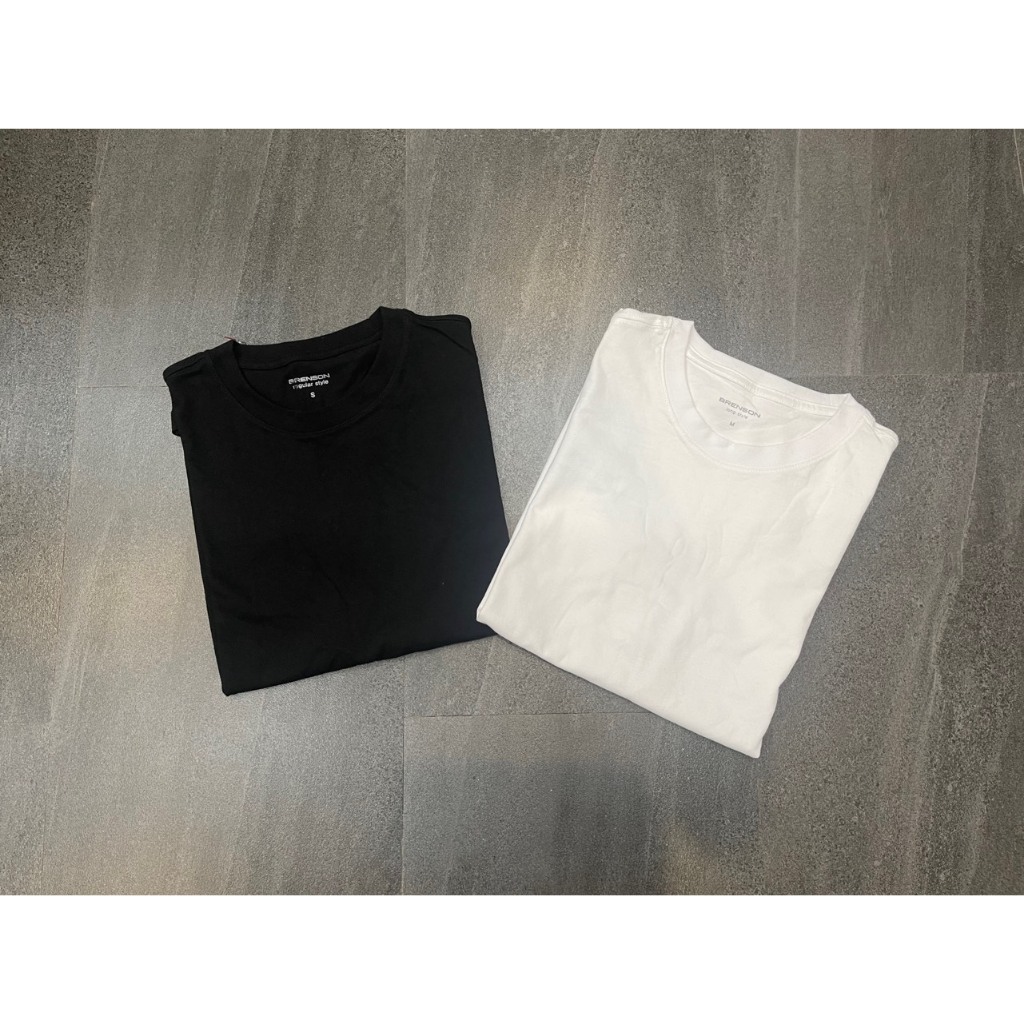 Áo thun trơn tay ngắn Nam Nữ Brenson xuat Hàn dư xịn chất thun cotton 100% rất đẹp vnxk 4 màu co big size